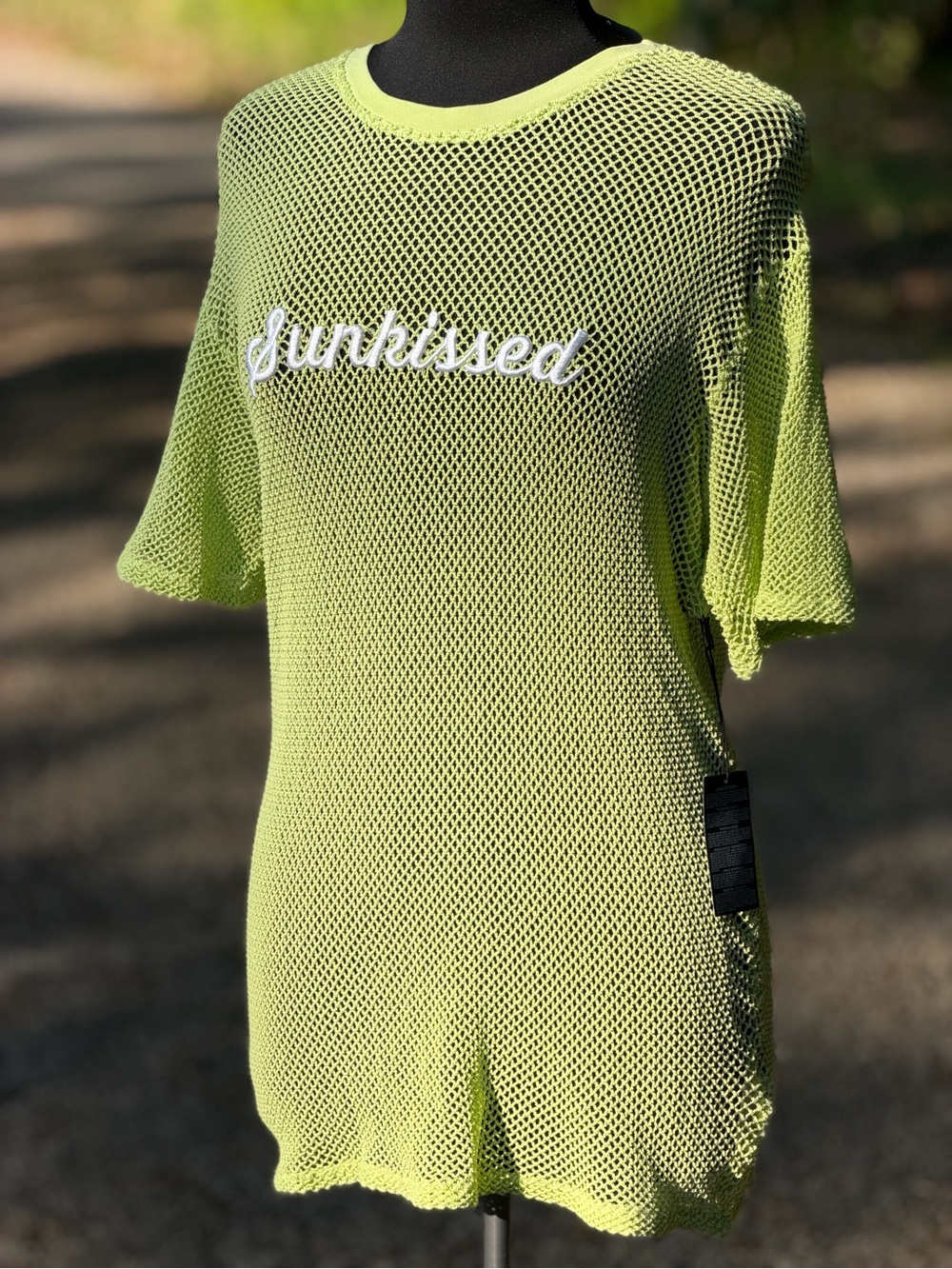 Forever 21 Lime Green Mesh 'Sunkissed' Swim Coverup